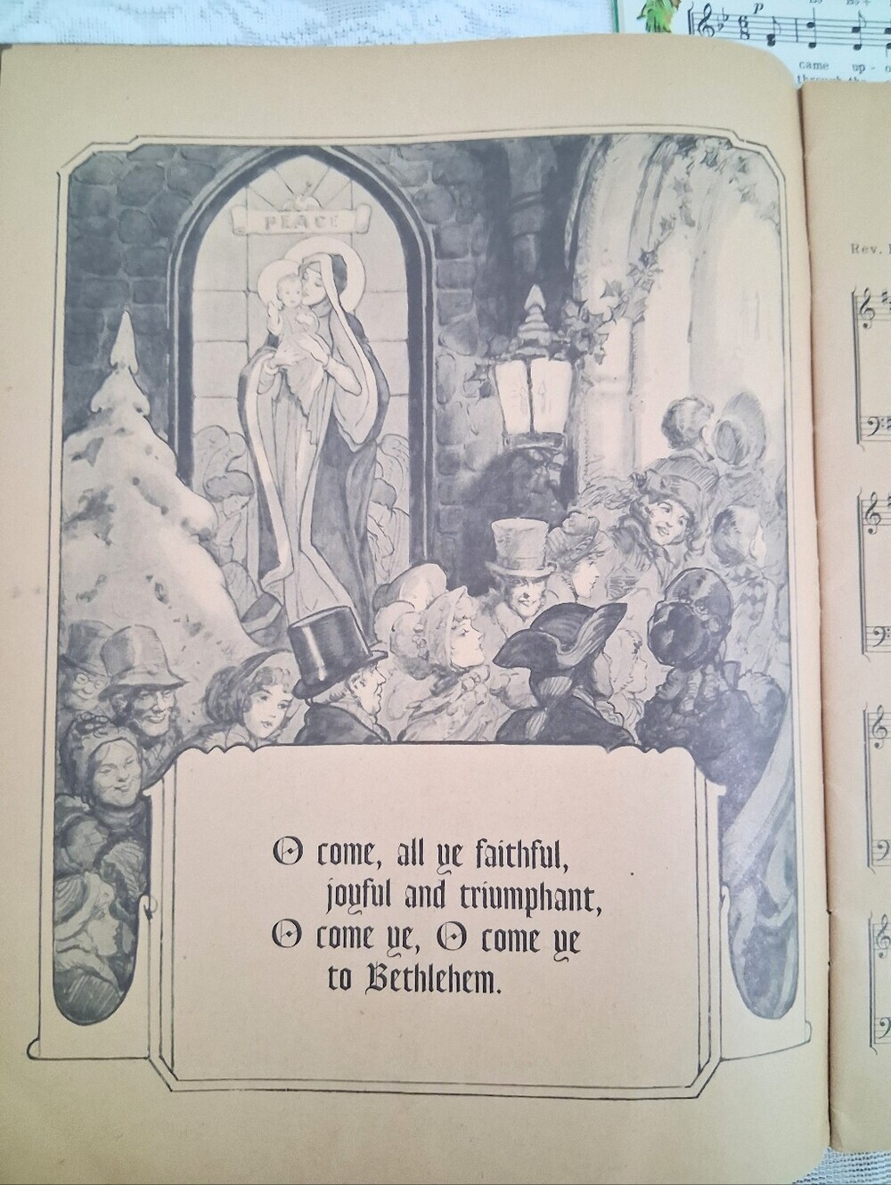 Vintage Whitman Christmas Carols Illustrated Music Books Voice Piano Guitar - Picture 9 of 16